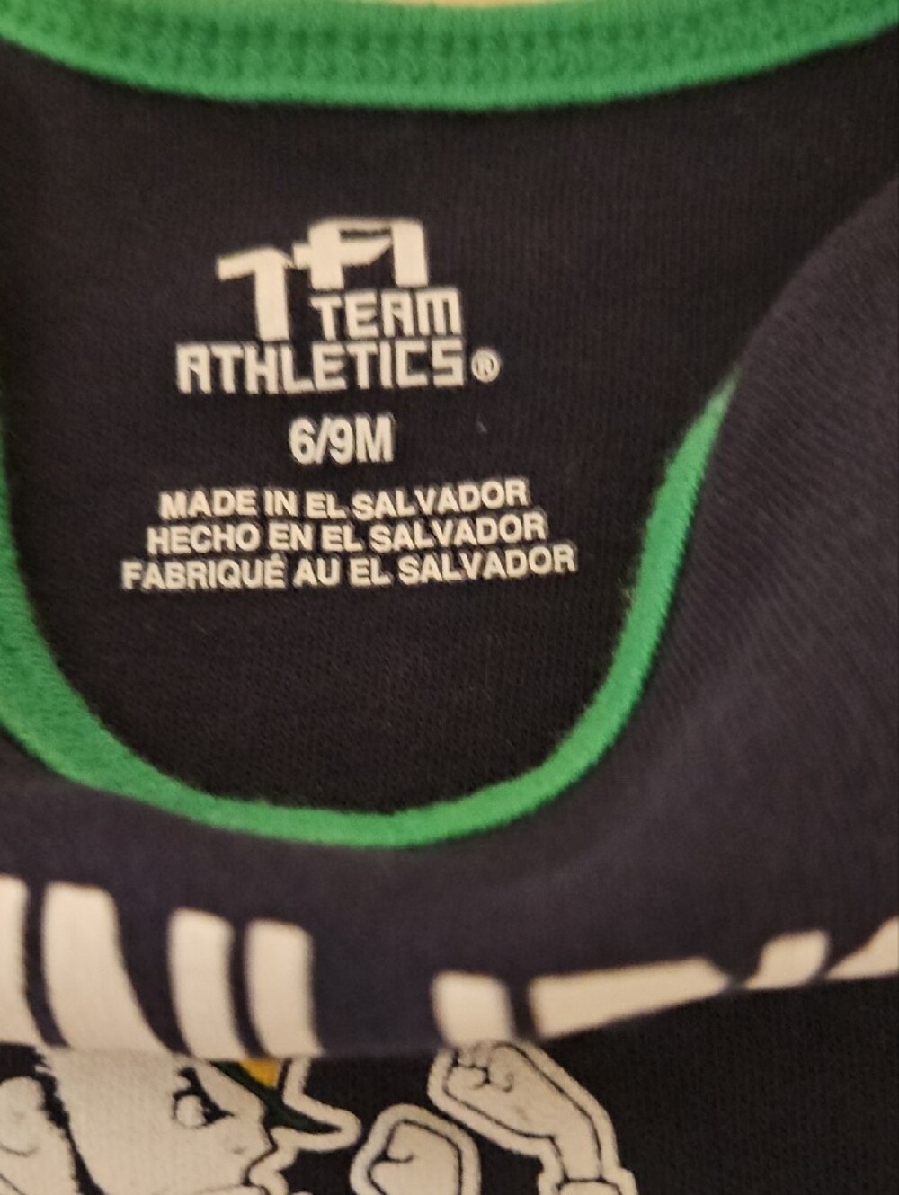Fightin' Irish Navy & Green Baby Girl Onesie - Picture 2 of 3